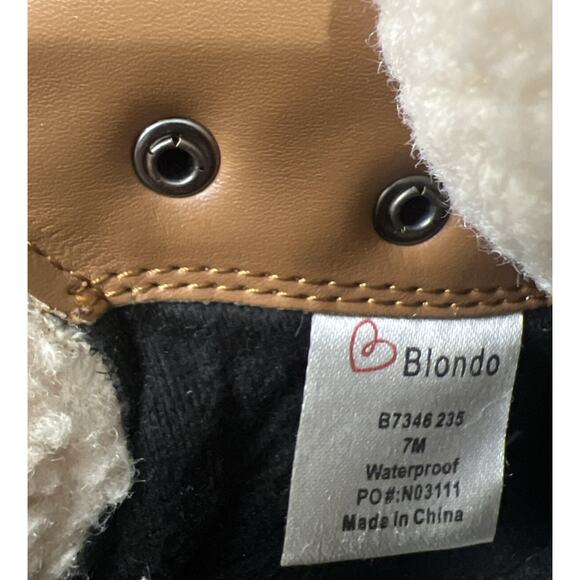 Blondo Boot Womens 7 Devin Waterproof Leather Vamp Hiking Combat Lug Sole - Picture 4 of 14